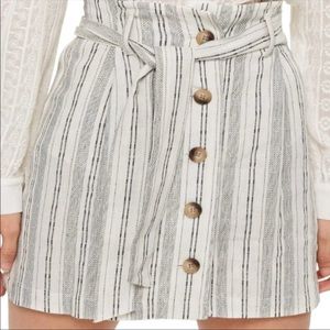 Topshop Stripe Paperbag Miniskirt